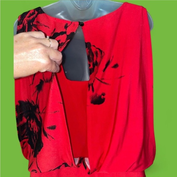 Studio I Blouson Dress Tropical Floral Print 12 - Picture 7 of 16